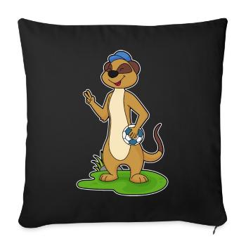 Meerkat Handball Player Handball - Sofa pillowcase 17,3'' x 17,3'' (45 x 45 cm) - black - Front