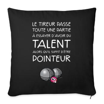 boules dicton pointeur dicton - Housse de coussin décorative 45 x 45 cm - noir - Devant