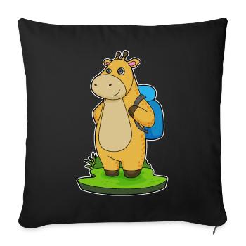 Giraffe Hiker Backpack Hiking - Sofa pillowcase 17,3'' x 17,3'' (45 x 45 cm) - black - Front
