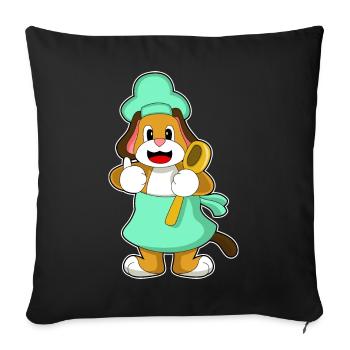 Cuisine pour chiens Cuisson à la cuillère - Housse de coussin décorative 45 x 45 cm - noir - Devant