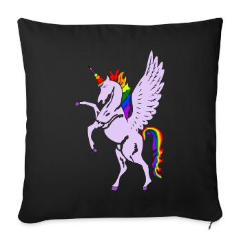 Einhorn - Sofakissenbezug 45 x 45 cm - Schwarz - Vorne