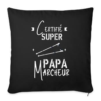 Super papa marcheur - Housse de coussin décorative 45 x 45 cm - noir - Devant