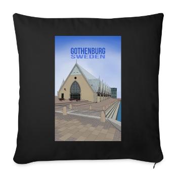 Gothenburg Sweden - Sofa pillowcase 17,3'' x 17,3'' (45 x 45 cm) - black - Front