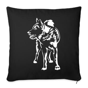 Norwegian Elkhound "Black Edition" - Sofa pillowcase 17,3'' x 17,3'' (45 x 45 cm) - black - Front