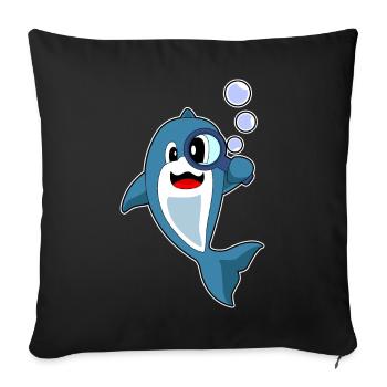 Dolphin Detective Magnifier - Sofa pillowcase 17,3'' x 17,3'' (45 x 45 cm) - black - Front
