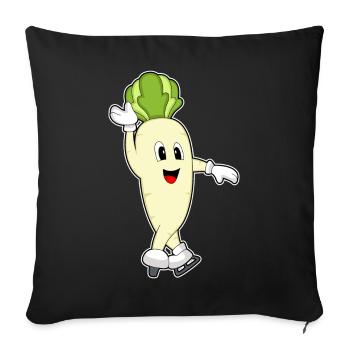 Radieschen Eislaufen Schlittschuhe - Sofakissenbezug 45 x 45 cm - Schwarz - Vorne