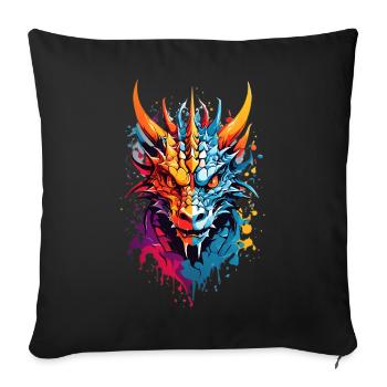 Cool Dragon - Sofa pillowcase 17,3'' x 17,3'' (45 x 45 cm) - black - Front