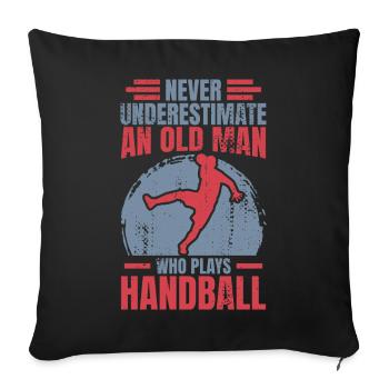 Handball Grandfather - Sofa pillowcase 17,3'' x 17,3'' (45 x 45 cm) - black - Front