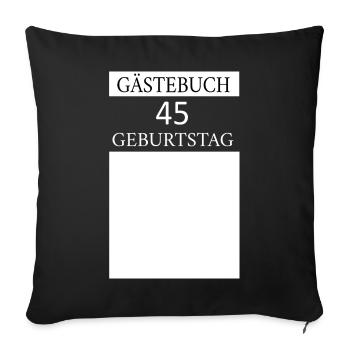 Livre d’or 45e anniversaire T-shirt Signature - Housse de coussin décorative 45 x 45 cm - noir - Devant