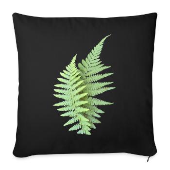Farn Blätter Farnblätter grün - Sofakissenbezug 45 x 45 cm - Schwarz - Vorne
