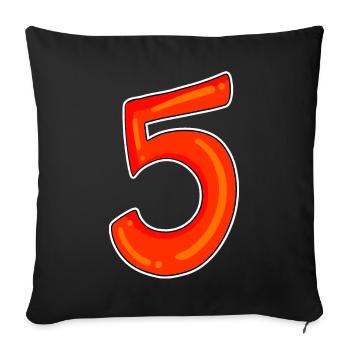 Five Number Number Symbol 5 - Sofa pillowcase 17,3'' x 17,3'' (45 x 45 cm) - black - Front