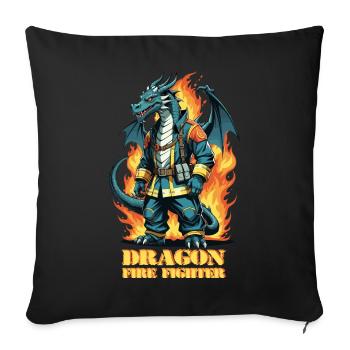 Dragon Fire Brigade - Sofa pillowcase 17,3'' x 17,3'' (45 x 45 cm) - black - Front