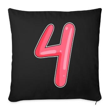 4 - Numéro à quatre chiffres - Housse de coussin décorative 45 x 45 cm - noir - Devant