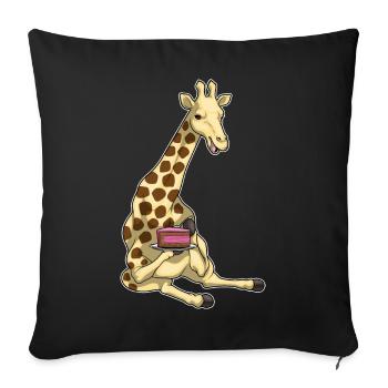 Giraffe Cake - Sofa pillowcase 17,3'' x 17,3'' (45 x 45 cm) - black - Front