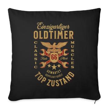 66. Geburtstag Oldtimer TOP ZUSTAND - Sofakissenbezug 45 x 45 cm - Schwarz - Vorne