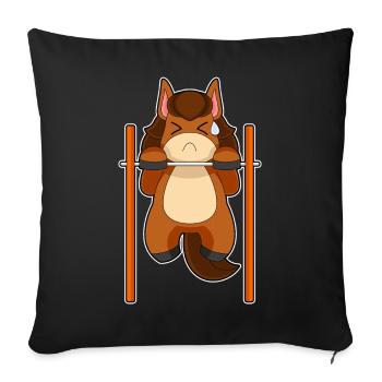 Culturisme Cheval Culturisme Tractions - Housse de coussin décorative 45 x 45 cm - noir - Devant