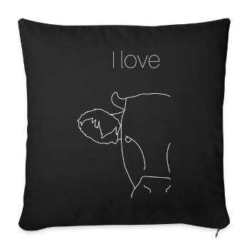 Les vaches, j’adore le - Housse de coussin décorative 45 x 45 cm - noir - Devant