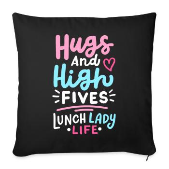 Mittagessen Schule Cafeteria Crew - Sofakissenbezug 45 x 45 cm - Schwarz - Vorne