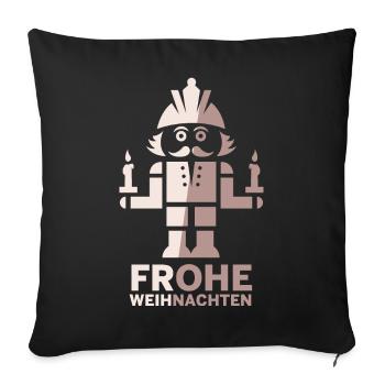 Nutcracker Christmas Miner Merry Christmas Logo - Sofa pillowcase 17,3'' x 17,3'' (45 x 45 cm) - black - Front