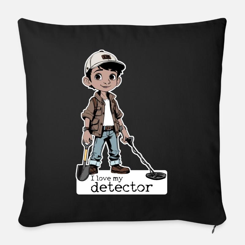 Ich liebe meinen Detektor - Sofakissenbezug 45 x 45 cm - Schwarz