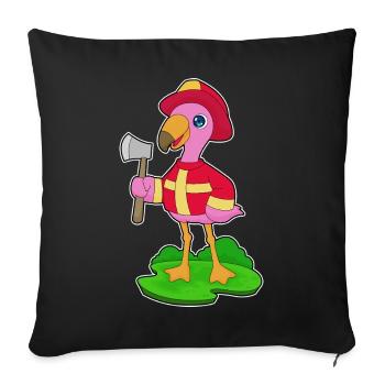 Pompier Flamingo Axe Brigade des pompiers - Housse de coussin décorative 45 x 45 cm - noir - Devant