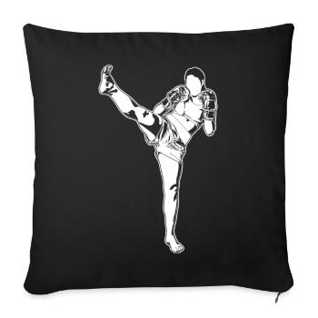 Kickboxeur - Housse de coussin décorative 45 x 45 cm - noir - Devant