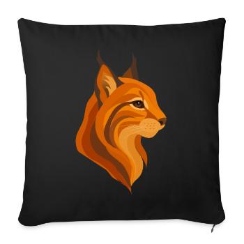 Elegant Lynx Head – Powerful Wildcat - Sofa pillowcase 17,3'' x 17,3'' (45 x 45 cm) - black - Front