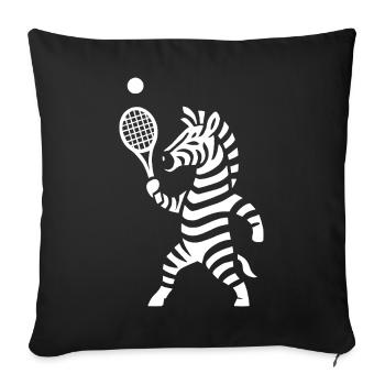 Minimalist Zebra Tennis Player Silhouette - Sofa pillowcase 17,3'' x 17,3'' (45 x 45 cm) - black - Front