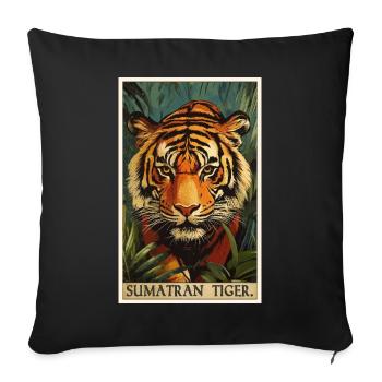 Tigre de Sumatra - Housse de coussin décorative 45 x 45 cm - noir - Devant