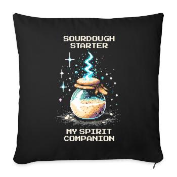 Sourdough: My soul mate | Baking bread - Sofa pillowcase 17,3'' x 17,3'' (45 x 45 cm) - black - Front