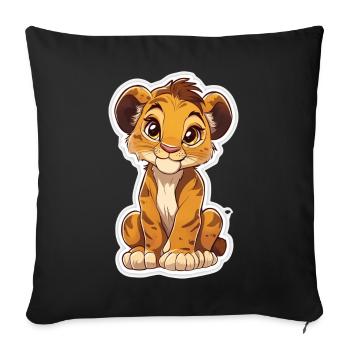 Lion - Sofa pillowcase 17,3'' x 17,3'' (45 x 45 cm) - black - Front