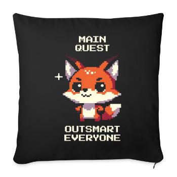 Quête principale : Déjouer tout le monde | Renard, Farceur - Housse de coussin décorative 45 x 45 cm - noir - Devant