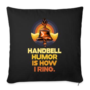 Chorale Instrument de musique Cloche à main Chorale - Housse de coussin décorative 45 x 45 cm - noir - Devant