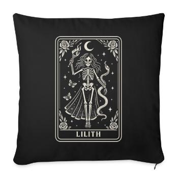 Lilith Skeleton Goddess Moonlight - Sofa pillowcase 17,3'' x 17,3'' (45 x 45 cm) - black - Front