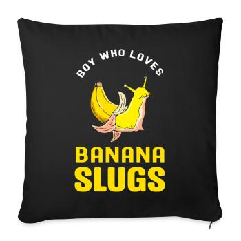 Snail Banana - Sofa pillowcase 17,3'' x 17,3'' (45 x 45 cm) - black - Front