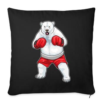 Polar Bear Boxer Boxing Gloves Boxing - Sofa pillowcase 17,3'' x 17,3'' (45 x 45 cm) - black - Front