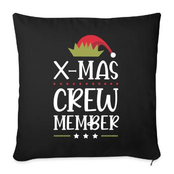 X-Mas Crew Mitglied - Sofakissenbezug 45 x 45 cm - Schwarz - Vorne