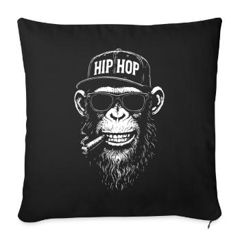 Hip Hop Chimp Cap Sonnenbrille - Sofakissenbezug 45 x 45 cm - Schwarz - Vorne