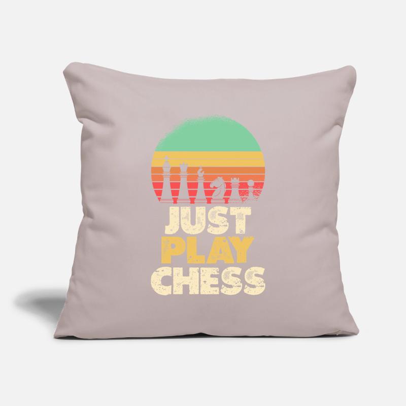 Jouez simplement aux échecs Retro Sunset Housse de coussin décorative 45 x 45 cm