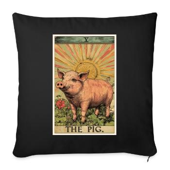 Cochon Cochon - Housse de coussin décorative 45 x 45 cm - noir - Devant