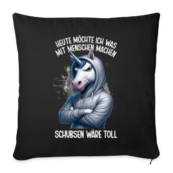 Aujourd’hui, je veux faire quelque chose avec les gens Pousser - Housse de coussin décorative 45 x 45 cm - noir - Devant
