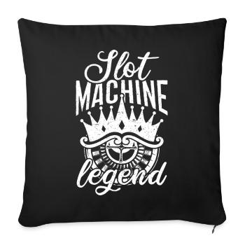 Jeu de casino Machine à sous Légende du jeu - Housse de coussin décorative 45 x 45 cm - noir - Devant