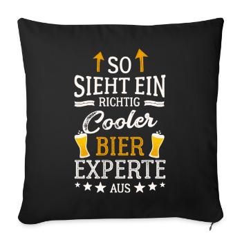 So sieht ein richtig cooler Bier Experte aus  - Sofakissenbezug 45 x 45 cm - Schwarz - Vorne