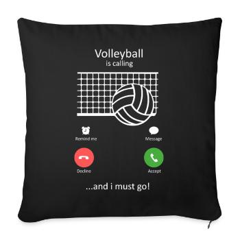 Volleyball ruft den lustigen Spieler und Fan-Coach Gift - Sofakissenbezug 45 x 45 cm - Schwarz - Vorne