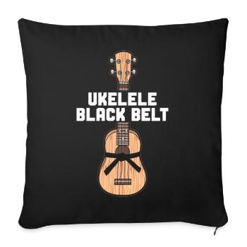 Ukulélé hawaïen Ukulélé Ukulélé Noir - Housse de coussin décorative 45 x 45 cm - noir - Devant