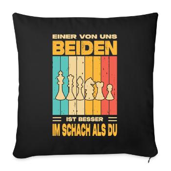 Chess Player Gifts Chess Accessories Chessboard - Sofa pillowcase 17,3'' x 17,3'' (45 x 45 cm) - black - Front