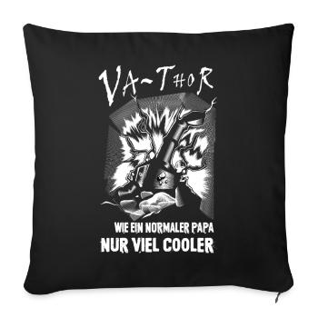 Wikinger Nordmann Wie Ein Normale Papa  - Sofakissenbezug 45 x 45 cm - Schwarz - Vorne
