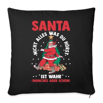 Santa Claus Christmas Time Naughty Christmas - Sofa pillowcase 17,3'' x 17,3'' (45 x 45 cm) - black - Front