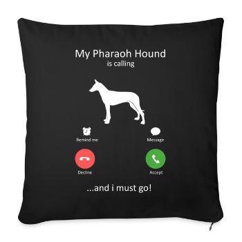 Mon chien pharaon m’appelle et je dois y aller cadeau - Housse de coussin décorative 45 x 45 cm - noir - Devant