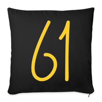61 - Sofa pillowcase 17,3'' x 17,3'' (45 x 45 cm) - black - Front